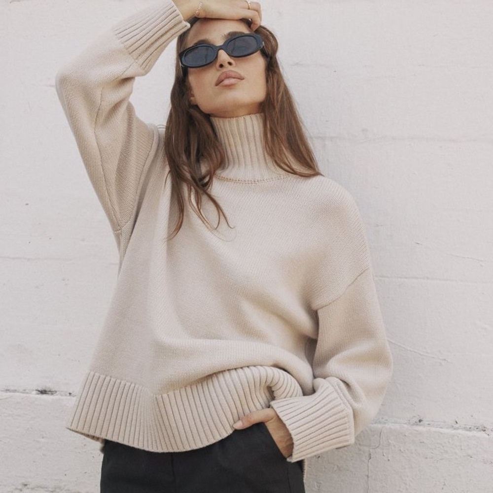 Mod Ref Phoebe Cream Turtleneck Sweater
